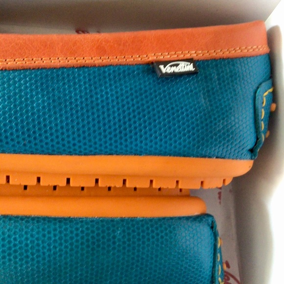 Venettini* (7US-38 EU) WOMEN’S High Quality Turquoise Mambo Orange Glazed…Moccas - Picture 5 of 7